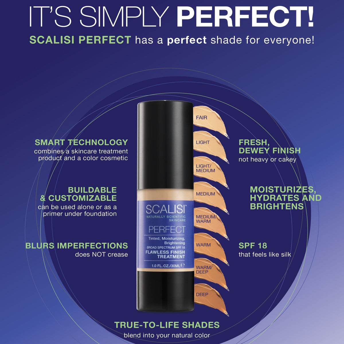 PERFECT: Brightening, Tinted Moisturizer with SPF 18 by Scalisi